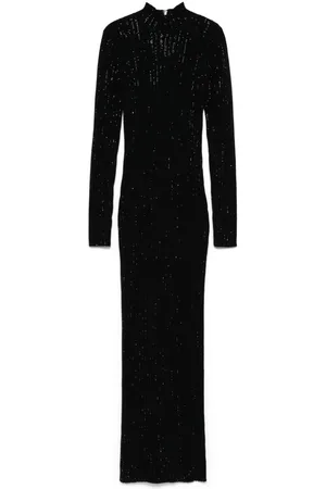 DAVID KOMA Vestido largo con strass