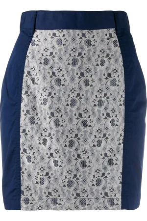 Jean Paul Gaultier Falda corta con panel de encaje floral