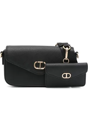 Twin-Set Bandolera mini con placa Oval T