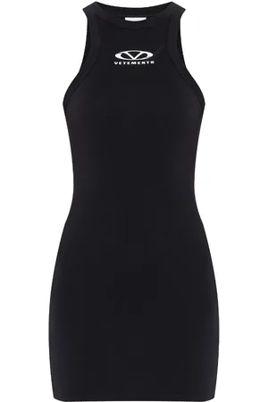 Vetements Vestido corto con logo estampado