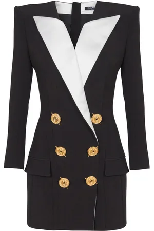 Balmain Vestido corto con cuello redondo