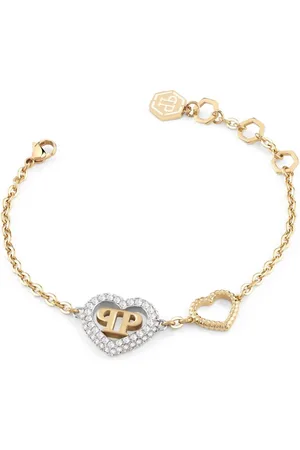 Philipp Plein Pulsera con apliques de corazón