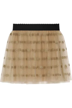 Dolce & Gabbana Minifalda de tul con logo estampado