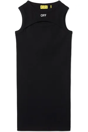 OFF-WHITE Vestido de canalé con sello Off