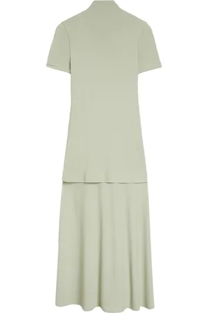 Jil Sander Vestido midi con cuello alto