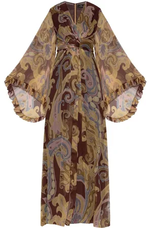 Etro Vestido largo con estampado de cachemira