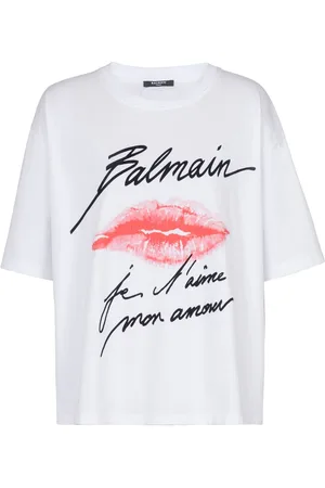 Balmain Camiseta con beso estampado
