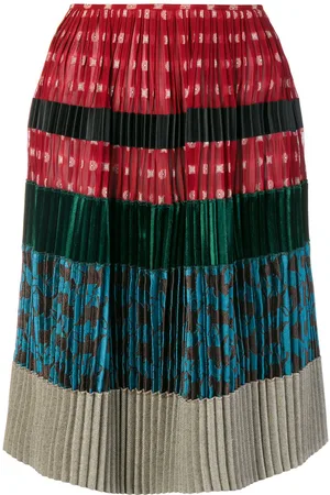 Jean Paul Gaultier Falda plisada con diseño de patchwork