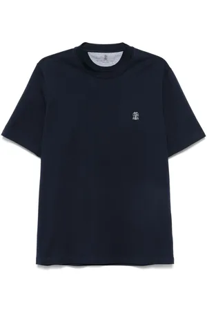 Brunello Cucinelli Camiseta con logo bordado