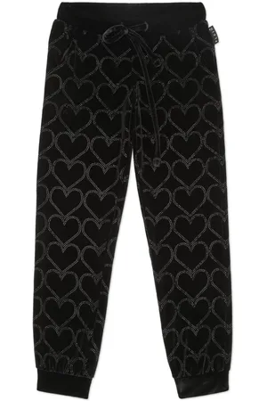 Philipp Plein Pantalones de chándal con aplique de corazón