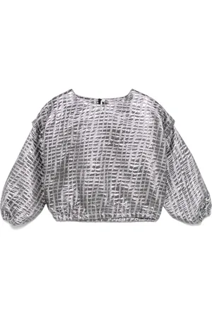 Le pandorine Top con efecto metalizado en jacquard