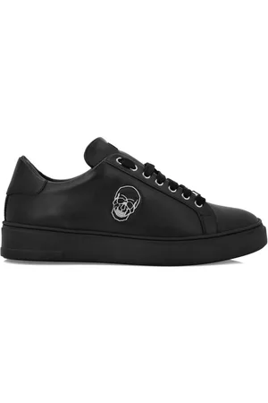 Philipp Plein Zapatillas de cuero con aplique Skull