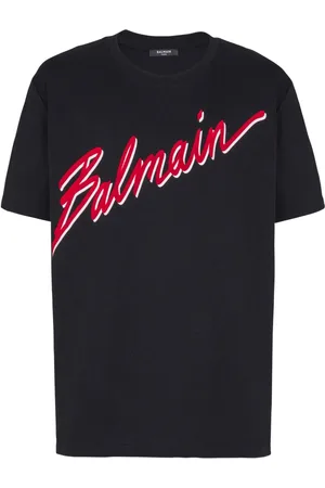 Balmain Camiseta con logo afelpado