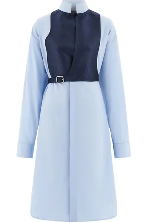 Salvatore Ferragamo Vestido camisero con panel en contraste