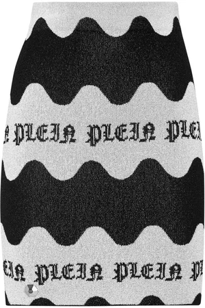 Philipp Plein Minifalda con logo en jacquard