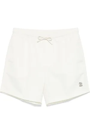 Brunello Cucinelli Bañador con logo bordado