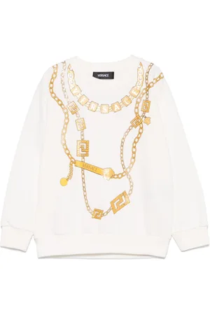 VERSACE Sudadera loghi con collar estampado