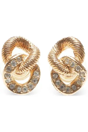 Dior Pendientes con strass 1990