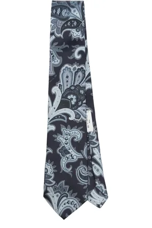 Etro Corbata de seda con motivo de cachemira