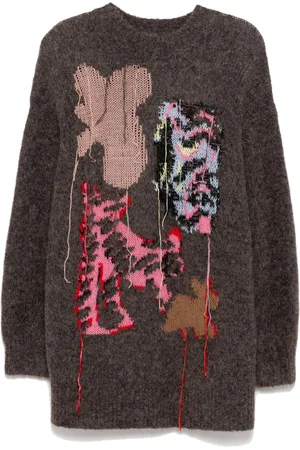 JNBY Vestido con motivo floral en intarsia