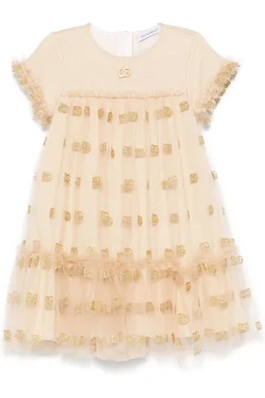 Dolce & Gabbana Vestido midi con logo en jacquard