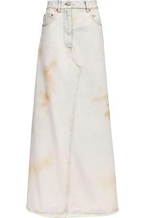 Maison Margiela Falda midi con parche del logo