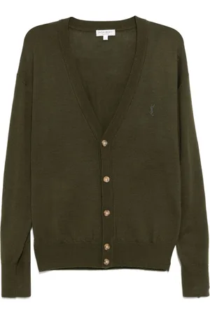 Saint Laurent Cárdigan con logo bordado 1990-2000