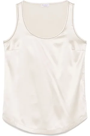 Brunello Cucinelli Top sin mangas con cadena Monili