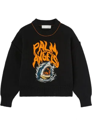 Palm Angels Jersey de punto con tiburón bordado