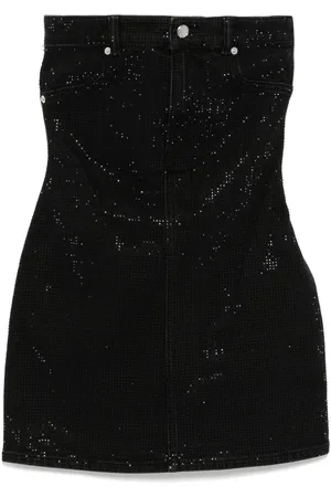 Alexander Wang Vestido vaquero con apliques de cristal