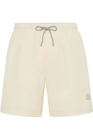 Brunello Cucinelli Bañador con logo estampado