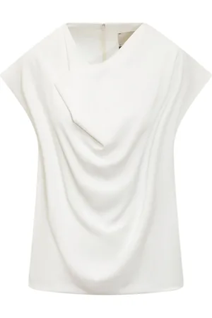 Calcaterra Blusa con detalle drapeado