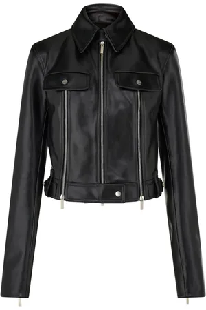 Salvatore Ferragamo Chaqueta biker con cremallera