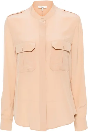 Chloé Blusa con cuello mao