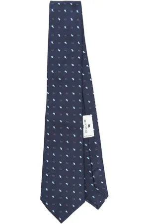 Etro Corbata de seda con motivo de cachemira