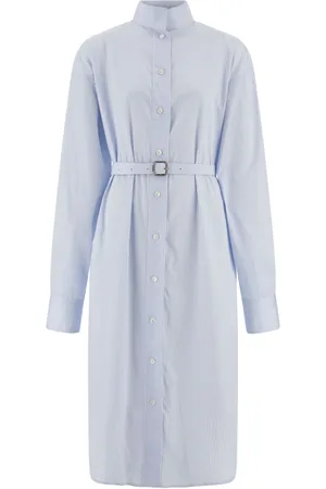 Salvatore Ferragamo Vestido camisero a rayas