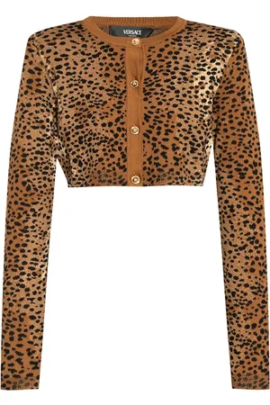 VERSACE Cárdigan con motivo de leopardo