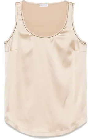 Brunello Cucinelli Top sin mangas con cadena Monili