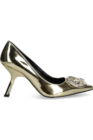 Roberto Cavalli Zapatos de tacón de 90 mm con placa del logo
