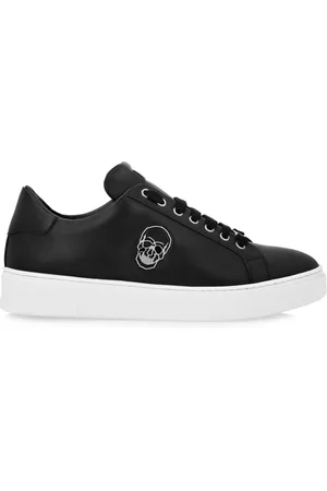 Philipp Plein Zapatillas de cuero con aplique Skull