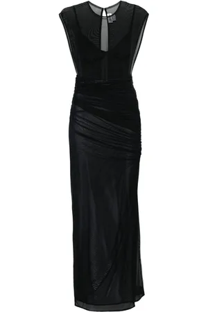 Jean Paul Gaultier Vestido largo con logo afelpado