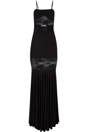 Nina Ricci Vestido largo con detalles de encaje