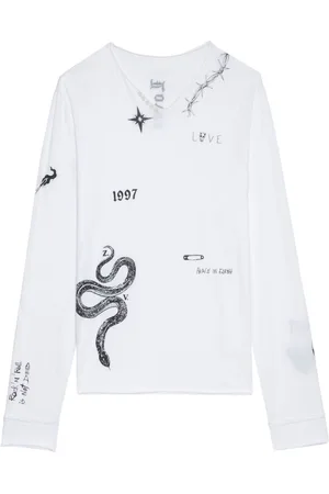 Zadig & Voltaire Camiseta de manga larga con tatuaje estampado