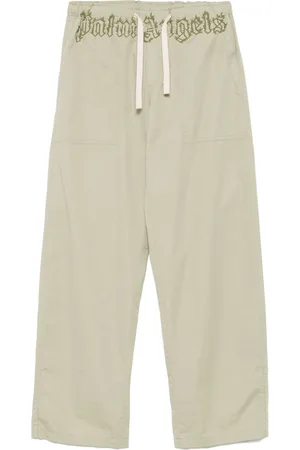 Palm Angels Pantalones con logo en la cinturilla