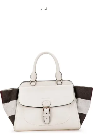 Burberry Bolso satchel Harcourt de cuero con ribete a cuadros Mega Check 2000-2017
