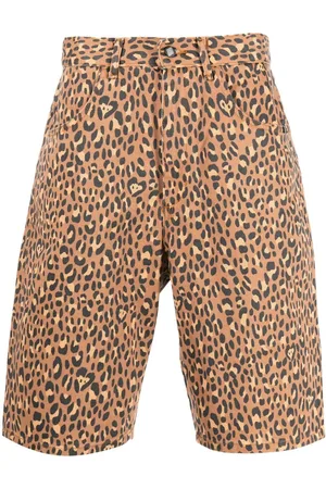 AMISH Pantalones vaqueros cortos con estampado de leopardo