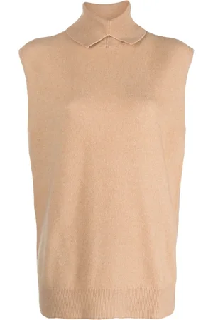 VANISÉ Top de cachemira sin mangas con cuello en V
