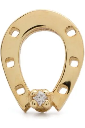 Aliita Pendiente Mini Horseshoe en oro amarillo de 9 ct con diamantes