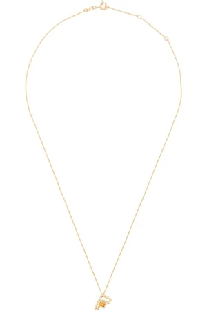 Aliita Collar Letra F en oro amarillo de 9 ct con citrino