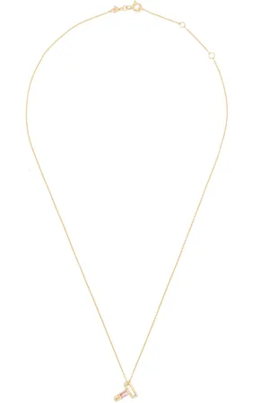 Aliita Collar Letra T en oro amarillo de 9 ct con turmalina